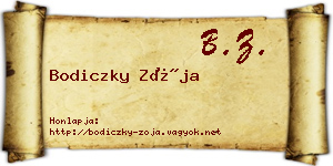 Bodiczky Zója névjegykártya